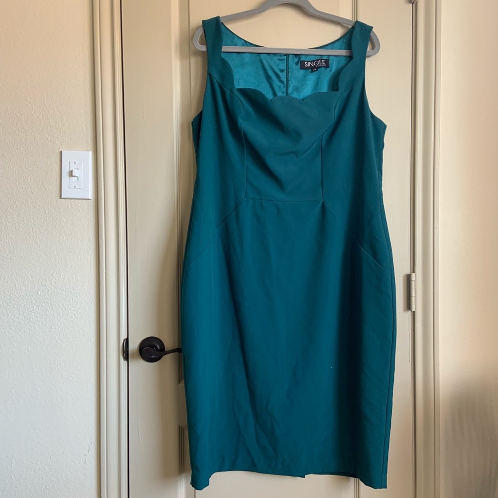 Green/blue plus size cocktail dress